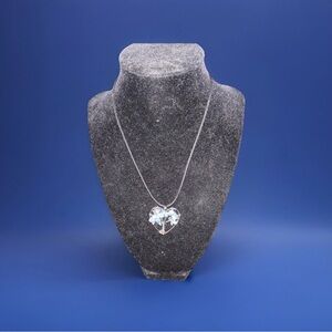 Heart-Shaped Braided Tree of Life Opaque Crystal Gemstone Pendant Necklace